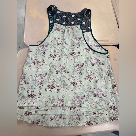 Lerario. Beatriz Silk Floral/ Polka Dot Tank Top Size 8 - Picture 4 of 7
